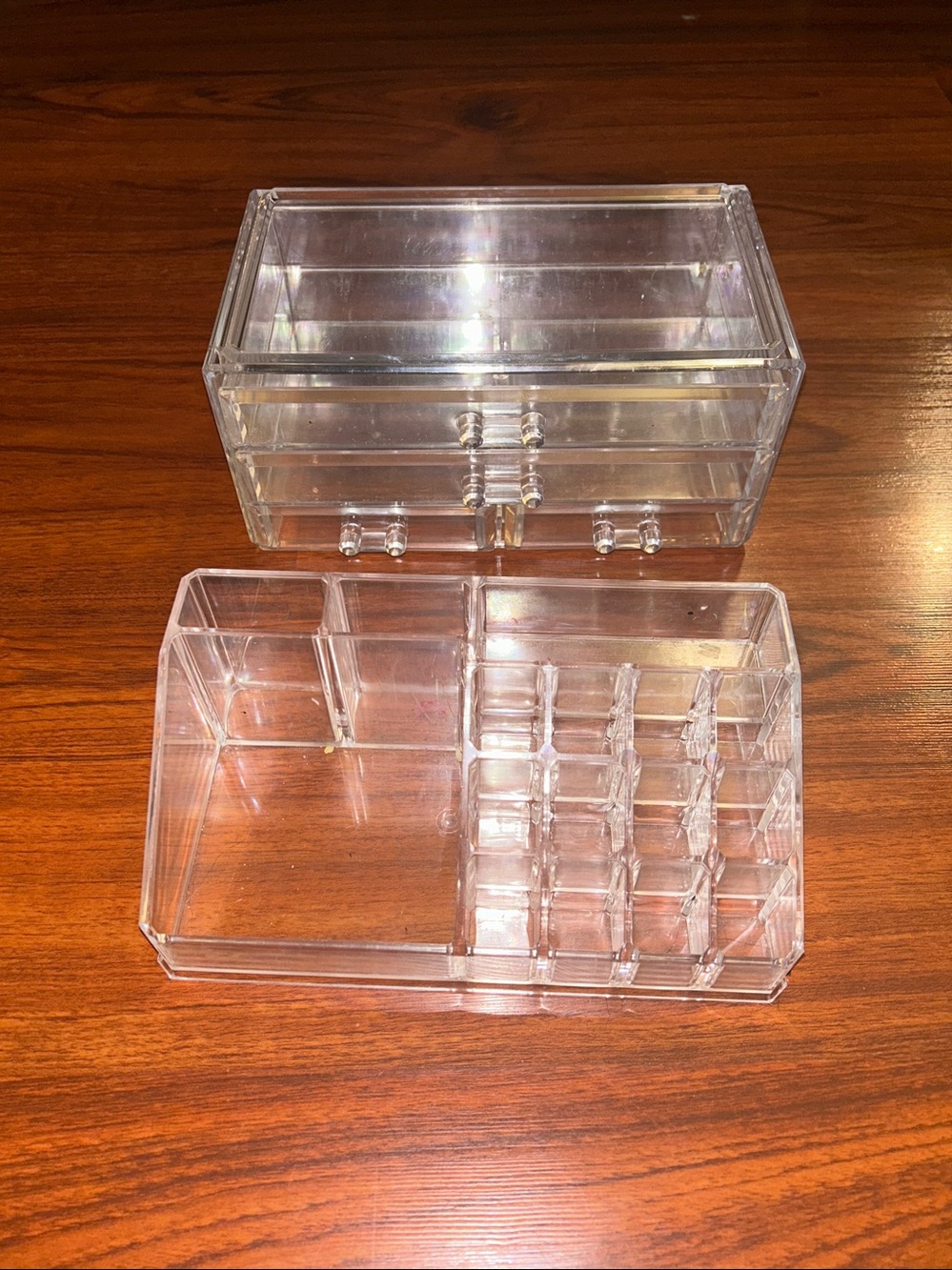 Clear Acrylic Makeup Organizer – 3-Drawer Storage & Lipstick Holder Bundle